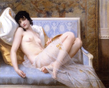 ギョーム・セニャック Painting - ソファの上の裸の若い女性 若いファムの裸婦ヌード ギョーム・セニャック